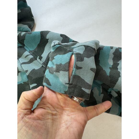 Lululemon Scuba Hoodie Tidewater Teal Camo Blue Green Heritage 365 Women Size 8 - Picture 7 of 10